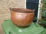 Hele oude gebutste roodkoperen ketel Ø 33 x 23 cm, Antiek en Kunst, Ophalen of Verzenden, Koper