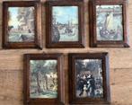 5 ingelijste printjes, Antiek en Kunst, Antiek | Wandborden en Tegels, Ophalen