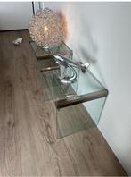 Glazen bijzettafeltjes van design merk Galotti & Radice, Huis en Inrichting, Tafels | Salontafels, Ophalen, Minder dan 50 cm, Vierkant