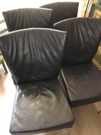 Eetkamerstoelen, 4, Ophalen, Blauw, Leer, Zo goed als nieuw