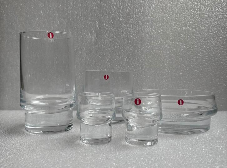 Set Iittala glazen "Klubi" - Harri Koskinen, Antiek en Kunst, Antiek | Glas en Kristal, Ophalen of Verzenden