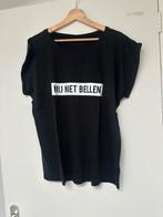 Zwart T-shirt - 'Mij Niet Bellen', Kleding | Dames, Maat 42/44 (L), Ophalen of Verzenden, Zo goed als nieuw, Korte mouw
