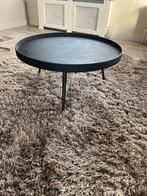 Ronde zwarte salontafel 75 cm, Huis en Inrichting, Tafels | Salontafels, 50 tot 100 cm, Rond, Ophalen of Verzenden, Zo goed als nieuw