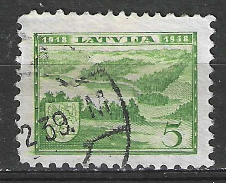 Letland 1938 - Yvert 232 - 20 jaar Republiek (ST), Postzegels en Munten, Postzegels | Europa | Overig, Gestempeld, Overige landen