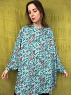 Vintage blouse - grote maten - print - blauw - maat 54, Kleding | Dames, Grote Maten, Gedragen, Vintage, Ophalen of Verzenden
