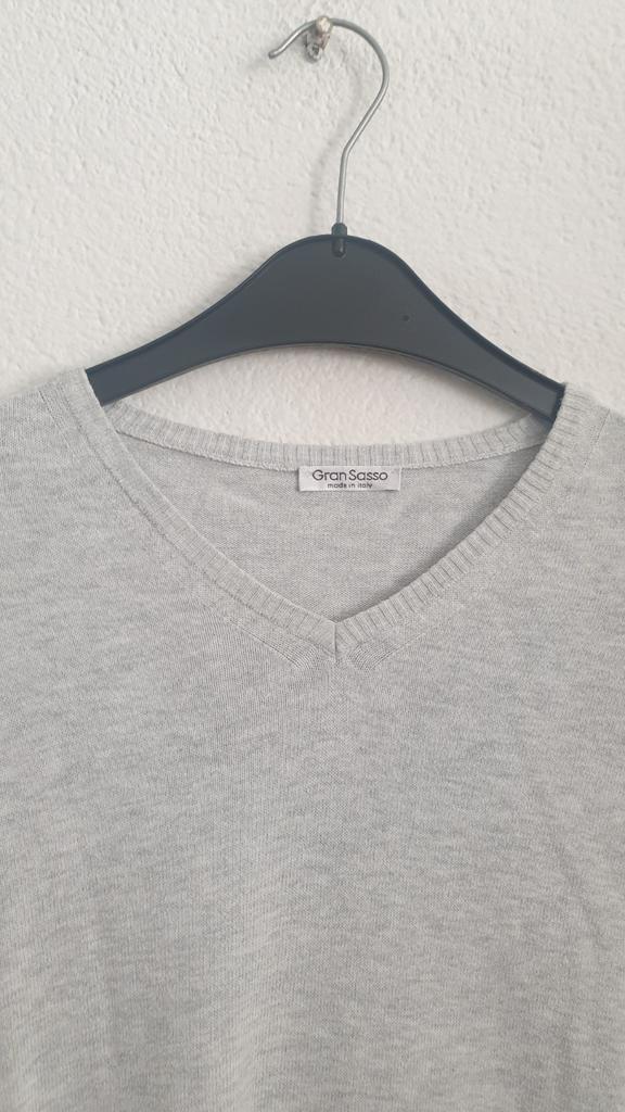 Gran Sasso V-hals Trui Grijs Maat L, Kleding | Heren, Truien en Vesten, Zo goed als nieuw, Maat 52/54 (L), Grijs, Ophalen of Verzenden