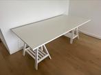2x Wit bureau 200x100 met IKEA MITTBACK onderstel, Ophalen, In hoogte verstelbaar, Gebruikt, Bureau