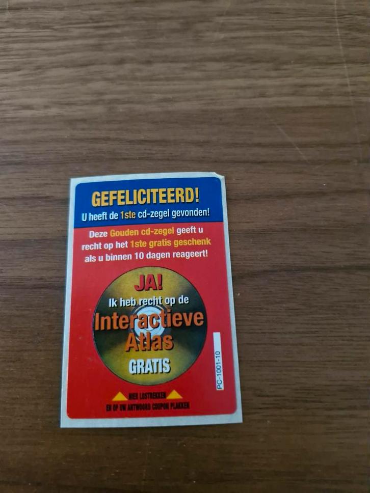 4426 Sticker  Interactieve Atlas CD-zegel, Verzamelen, Stickers, Nieuw, Overige typen, Ophalen of Verzenden
