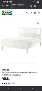Hemnes IKEA bed with mattress, Huis en Inrichting, Slaapkamer | Bedden, Wit, Tweepersoons, Zo goed als nieuw, 200 cm