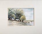 Aquarel Millingerwaard Ooipolder Nijmegen, Antiek en Kunst, Kunst | Schilderijen | Klassiek, Ophalen of Verzenden