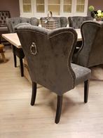 VOORRAAD 6 Landelijke Eetkamerstoelen Daisy Stof Antraciet11, Overige kleuren, Nieuw, Ophalen of Verzenden, Stof