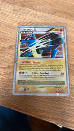 Pokemon kaart lucario LV.X 122/123 set mysterious treasures, Ophalen of Verzenden, Gebruikt, Losse kaart, Foil