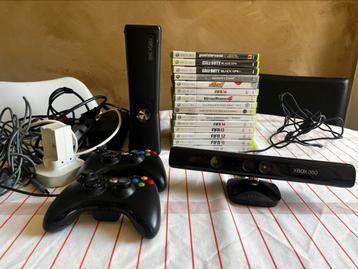 Xbox 360 S + 15 games + 2 controllers + Kinect + HDD beschikbaar voor biedingen