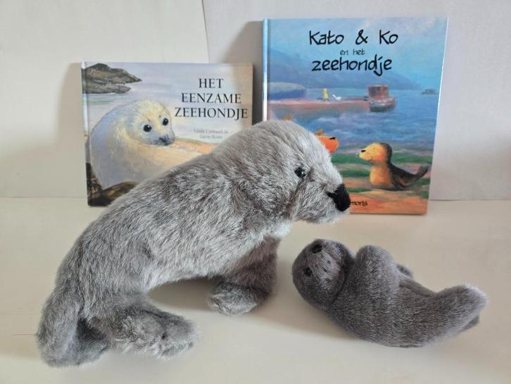 2 zeehondenprentenboeken + zeehondenknuffels, Boeken, Kinderboeken | Kleuters, Zo goed als nieuw, Ophalen of Verzenden