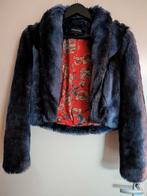 Bontjasje,, xs, blauw glanzend, Kleding | Dames, Ophalen of Verzenden, Zo goed als nieuw