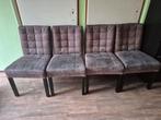 4 stuks suede eetkamerstoelen bruin industrieel, Huis en Inrichting, Ophalen of Verzenden, Zo goed als nieuw, Bruin, Vijf, Zes of meer stoelen