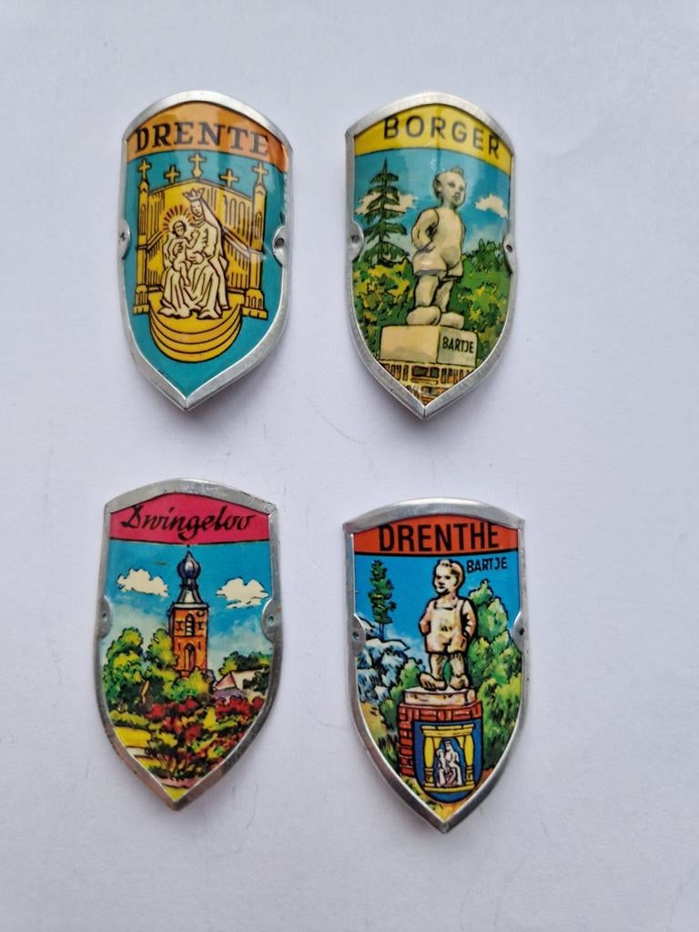 Gebruikte Wandelstok Emblemen van de provincie Drenthe, Verzamelen, Speldjes, Pins en Buttons, Ophalen of Verzenden, Gebruikt