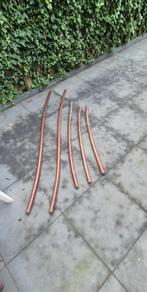 5 houten trapleuningen met ronde koppen, Doe-het-zelf en Verbouw, Hout en Planken, Gebruikt, 25 tot 50 mm, Overige typen, Beuken