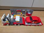 Playmobil truck met dieplader en rode sportwagen, Ophalen of Verzenden, Gebruikt