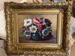 Antiek olieverf bloemen schilderij, Antiek en Kunst, Ophalen of Verzenden