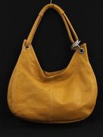 FRAAIE LEREN DESIGN HANDTAS * MOSTERD GEEL * Nieuwstaat *, Sieraden, Tassen en Uiterlijk, Tassen | Damestassen, Verzenden, Zo goed als nieuw