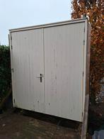 Dubbele poort met driepuntssluiting, Tuin en Terras, Tuinpoorten, Ophalen, Gebruikt, 150 tot 200 cm, Hout