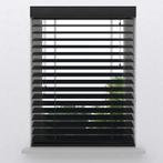 Houten jaloezie 65 mm Nature - Zwart, Ophalen, 100 tot 150 cm, Nieuw, Modern