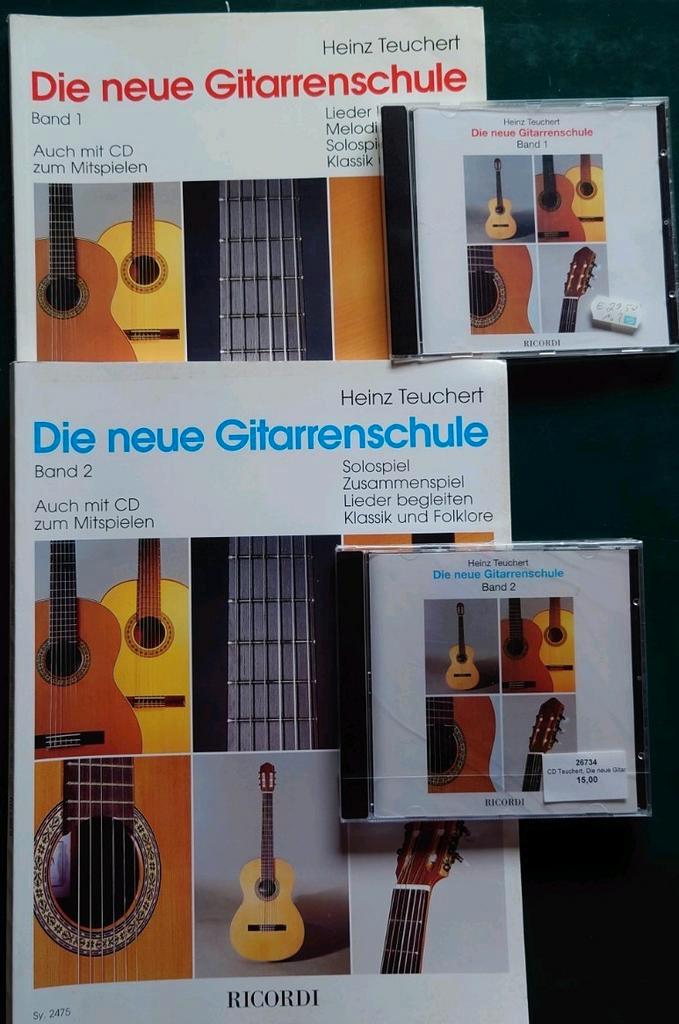 Die Neue Gitarrenschule incl CD band 1&2 per set te koop, Muziek en Instrumenten, Bladmuziek, Zo goed als nieuw, Les of Cursus