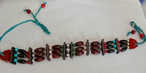 ~Cheyenne Native American Bone-Choker~ Lengte ca 65cm~, Sieraden, Tassen en Uiterlijk, Kettingen, Nieuw, Overige materialen, Bruin