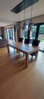 teak tafel 2x1 evt met stoelen, Ophalen, Gebruikt, 50 tot 100 cm, Vijf personen of meer