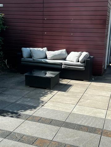 Tuin lounge dubbele kussen set en tafel beschikbaar voor biedingen