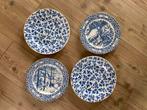 4 vintage borden blauw wit servies seizoen eit england, Huis en Inrichting, Keuken | Servies, Ophalen of Verzenden, Zo goed als nieuw