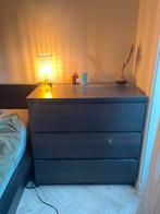 2x Malm Zwartbruin Ladekast, Huis en Inrichting, Kasten | Dressoirs, Overige materialen, Gebruikt, Met lade(s), 25 tot 50 cm