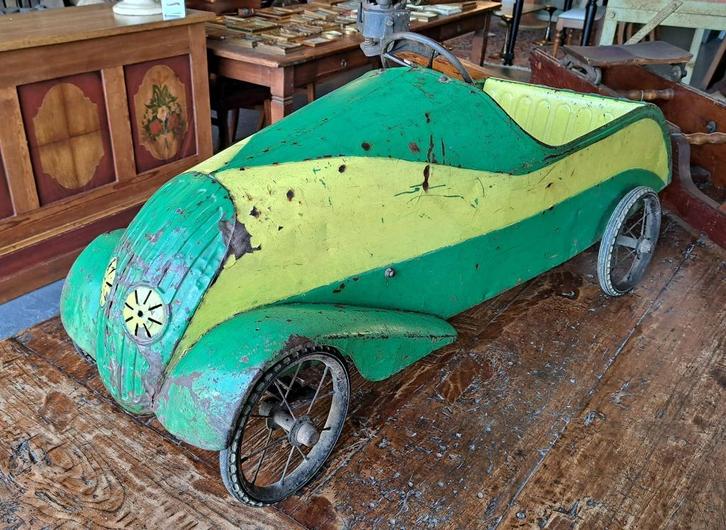 Echte antieke pedalcar of trapauto 112 cm lang mooie patina, Antiek en Kunst, Antiek | Speelgoed, Ophalen