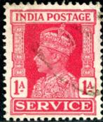 India D106 - Dienstzegel Koning Georg VI, Postzegels en Munten, Postzegels | Azië, Ophalen of Verzenden, Zuid-Azië, Gestempeld