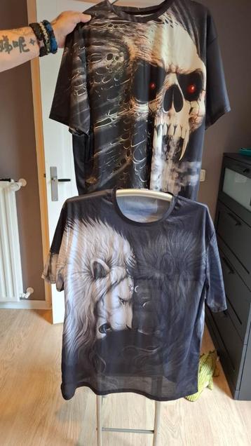 2 mooie verschillende T-shirts met opdruk beschikbaar voor biedingen