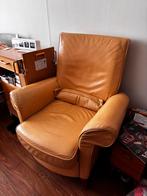 Lederen stoel., Ophalen, Gebruikt, 75 tot 100 cm, Hout
