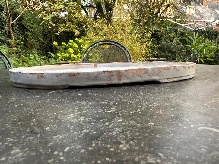 Mooie grote lage bonsaischaal mat geglazuurd, Tuin en Terras, Bloempotten, Nieuw, Aardewerk, Binnen, Balkon, Tuin, Minder dan 40 cm