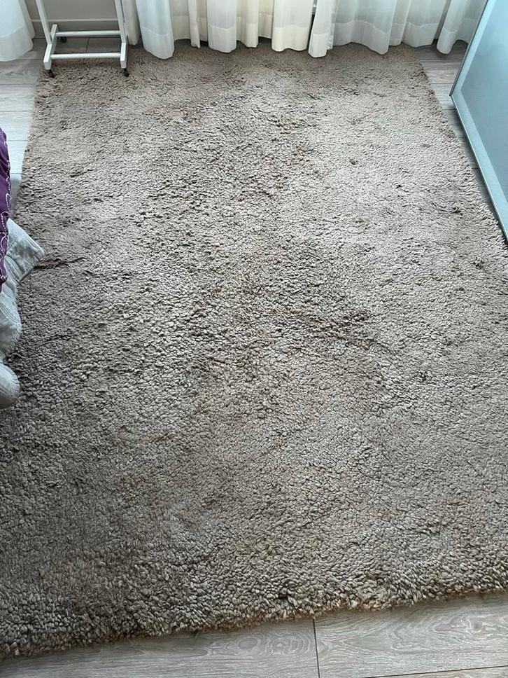 Bruin wollen hoogpolig vloerkleed 240x170, Huis en Inrichting, Stoffering | Tapijten en Kleden, Gebruikt, 150 tot 200 cm, 200 cm of meer