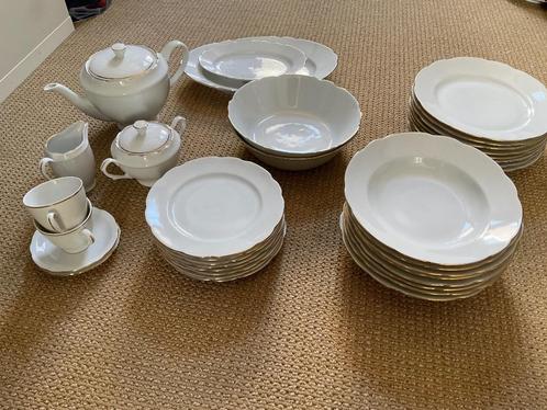8-delig servies Ciemlow porselein, Huis en Inrichting, Keuken | Servies, Zo goed als nieuw, Compleet servies, Effen, Porselein