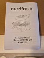 Nutrifresh Korean-Style BBQ Grill | Nieuw in Doos | 1500W, Vaatwasmachinebestendig, Nutrifresh, Onbekend, Nieuw