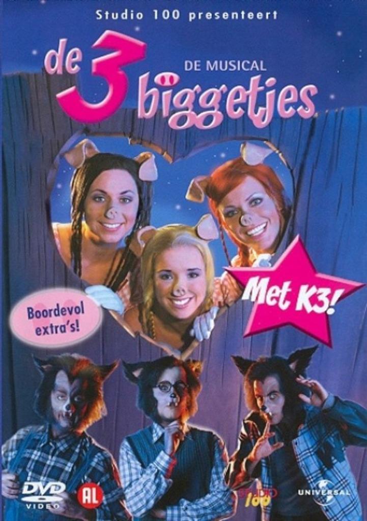 de 3 Biggetjes - De Musical met K3 , Origineel, Cd's en Dvd's, Dvd's | Kinderen en Jeugd, Zo goed als nieuw, Overige genres, Alle leeftijden