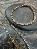 14k Gouden Koningsset: Ketting & Armband, Ophalen of Verzenden, Zo goed als nieuw, Goud