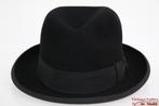 Vintage Gleufhoed Homburg Huckel Mercur zwart 54 = XS, Hoed, Ophalen of Verzenden, Hückel Mercur, 57 cm (M, 7⅛ inch) of minder