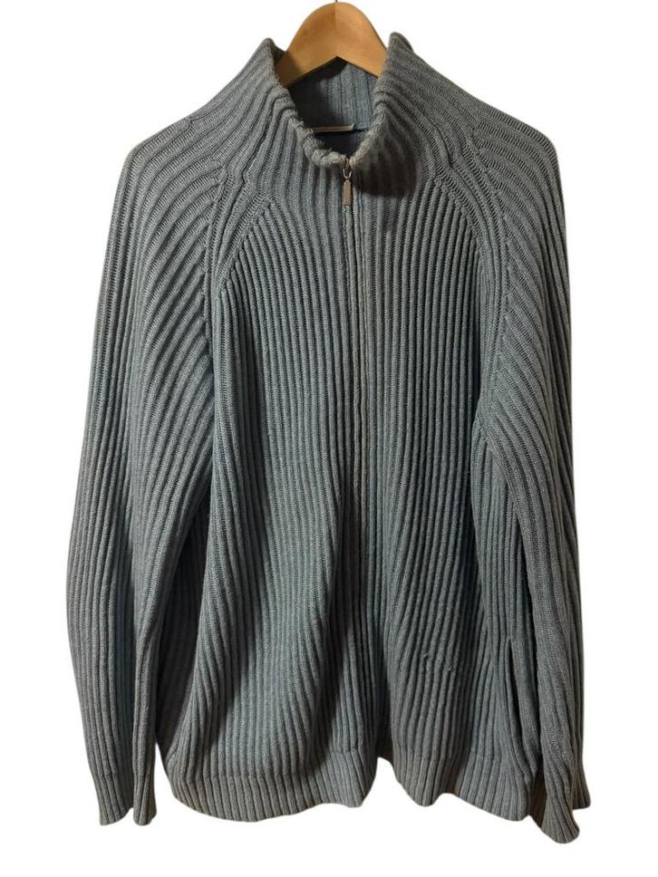 Ermenegildo Zegna trui – Cashmere/Katoen – Grijsblauw – 52/L, Kleding | Heren, Truien en Vesten, Zo goed als nieuw, Maat 52/54 (L)