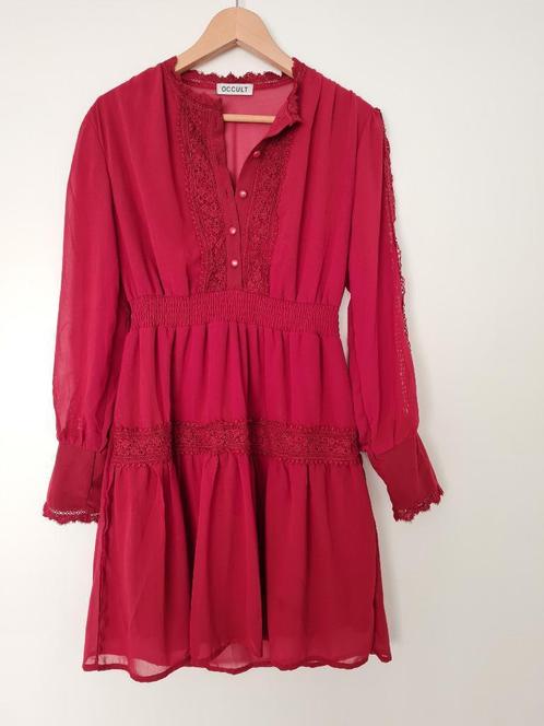 Occult jurk maat 38 rood, Kleding | Dames, Jurken, Gedragen, Maat 38/40 (M), Rood, Knielengte, Ophalen of Verzenden