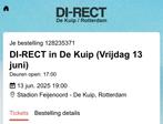 Di-rect vrijdag 13 juni in de Kuip. Nog te personaliseren, Tickets en Kaartjes, Twee personen, Juni