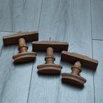 Antieke, houten ovale deurkruk  voor bedstede deuren, Antiek en Kunst, Ophalen of Verzenden