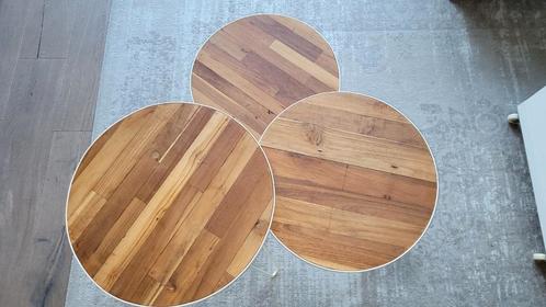 Salontafel 3x los rond., Huis en Inrichting, Tafels | Bijzettafels, Zo goed als nieuw, Rond, 45 tot 60 cm, Minder dan 55 cm, Hout