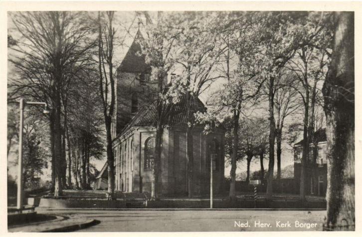 Ned. Herv. Kerk Borger - ongelopen, Verzamelen, Ansichtkaarten | Nederland, Ongelopen, Noord-Brabant, Voor 1920, Ophalen of Verzenden